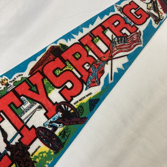 Vintage Gettysburg PA Pennant Felt Flag 25” PA Pennant￼ Beautiful Nice Detailed - Picture 6 of 12